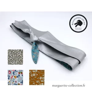 Ceinture Similicuir Argent et Liberty