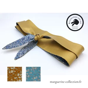 Ceinture Similicuir Doré et Liberty