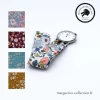 Marguerite-Collection_Montre_a_nouer_argent_Variation Marguerite Collection Montre a nouer argent Variation - Montre avec bracelet en tissu Liberty de qualité, à nouer autour du poignet. Plusieurs choix possibles de bracelets. Plusieurs types de cadrans proposés: Maxi dorée, Maxi argentée et Mini dorée. - 28,00 €